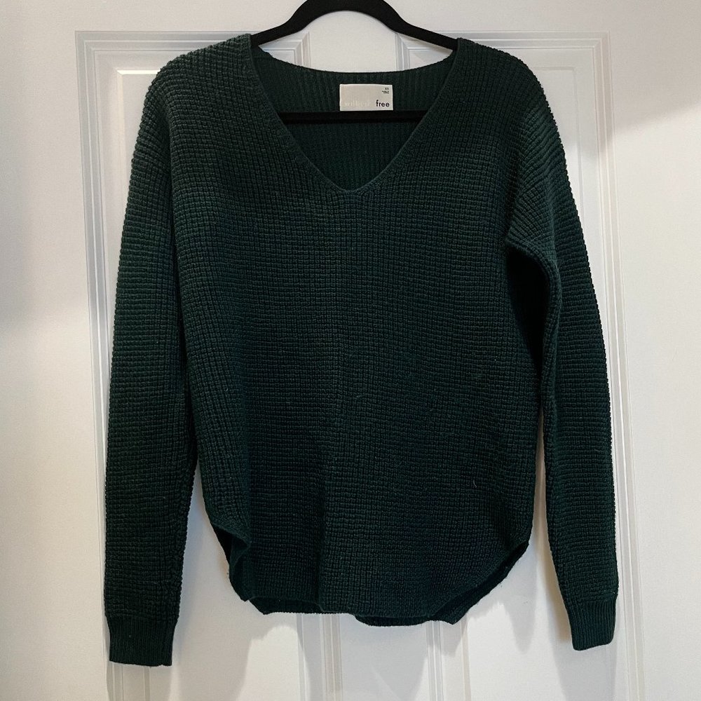 Aritzia Wilfred Free Waffle Knit V Neck Sweater XS